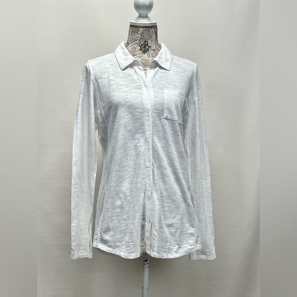 J. JILL White  cotton long sleeve button down‎ shirt size S. - Picture 6 of 13